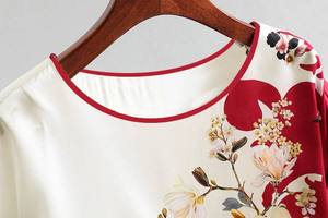 Camicette da Donna Taglie Forti con Maniche a Pipistrello, <span class=keywords><strong>Stampa</strong></span> <span class=keywords><strong>Floreale</strong></span> Vintage, Top Casual a Maniche Corte Morbidi - Product Image 5