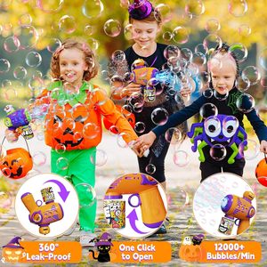 Pistolas <span class=keywords><strong>de</strong></span> burbujas <span class=keywords><strong>de</strong></span> Halloween para niños Calabaza Fantasma Máquina <span class=keywords><strong>de</strong></span> burbujas para niños <span class=keywords><strong>con</strong></span> luces LED Juguetes <span class=keywords><strong>de</strong></span> Halloween - Product Image 2