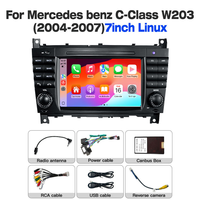 Lecteur DVD vidéo de voiture 2DIN 7 pouces Linux pour Benz Classe C W203 CLC 2004-2007 Autoradio stéréo Écran IPS 2000-2009 Écran