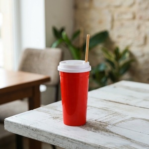 HACAMY PP <b>Plastic</b> <b>Drinking</b> <b>Cup</b> with Reusable Lid, Portable Coffee Tumbler for Hot and Cold Beverages, Easy to Carry - Product Image 1