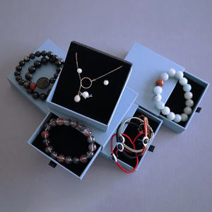 Boîte à bijoux en papier avec tiroir coulissant personnalisable avec logo Emballage de bijoux Pochette et boîte - Product Image 2