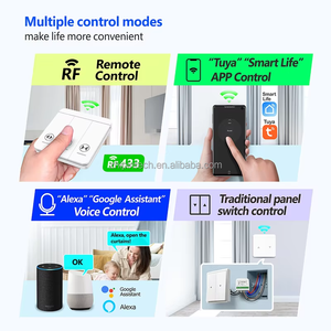 Interruptor Inteligente para Cortinas Wifi RF433, Control por Voz, Compatible con <span class=keywords><strong>Google</strong></span> Home y <span class=keywords><strong>Alexa</strong></span>, para Cortinas Enrollables Inteligentes, Estándar Europeo - Product Image 3