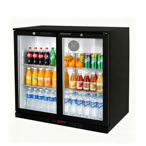 NE-200C Enfriador de Barra Bajo Mostrador de Acero Inoxidable de 83CM con Iluminación LED Interior y 2 Puertas de Vidrio para Equipos Comerciales - Product Image 1
