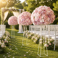Fleurs et plantes décoratives OEM, centres de table pour événements de mariage, boule de fleurs artificielles en soie, décorations de mariage, fournitures