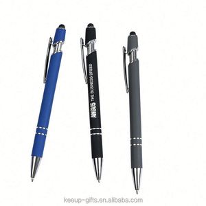 2 in 1 New Multifunction Rubber Metal Ball <b>Pen</b> <b>With</b> <b>Stylus</b> Soft Touch Screen <b>Pen</b> <b>With</b> Custom Logo Metal Ballpoint <b>Pens</b> - Product Image 3