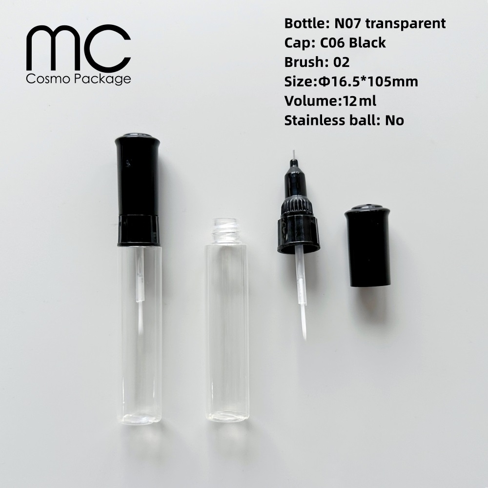 Bottiglia Trasparente N07 + Tappo Nero C06