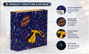 Boîte de calendrier de l'avent personnalisée de luxe, emballage cadeau de Noël, carton rigide avec dorure à chaud, fabricant OEM - Product Image 2