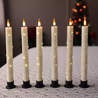 Bougies Pilier en Plastique Sans Flamme avec Télécommande et Minuteur, Guirlandes Lumineuses LED à Piles - Noël, Halloween, Nouvel An