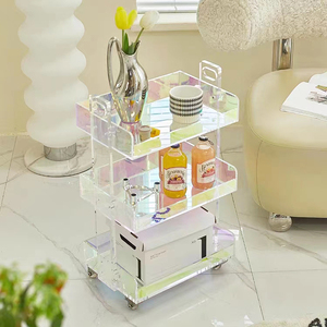 Bàn Cà Phê Trà Acrylic Trong Suốt Có Thể Di Chuyển Trong Suốt Bằng Đá Mài - Product Image 1