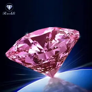 1 Karat Mossianite Merah Muda D VVS Berlian Moissanite dengan Sertifikat GRA Bentuk Bulat Moissanite Longgar