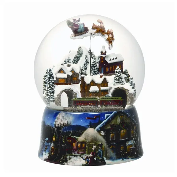 เรซิ่นคริสต์มาสคริสตัลลูกโลกหิมะดนตรีหมุนแววโดมวันหยุดของขวัญลูกบอลตกแต่งคริสต์มาสของขวัญของที่ระลึก