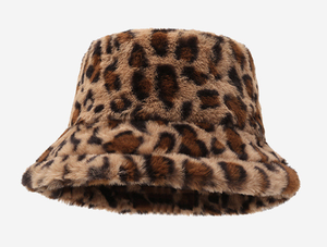 Sombrero de Pescador con Estampado de Leopardo, Cálido y Afelpado, para Mujer, para Viajes al Aire Libre - Product Image 3