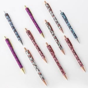 Custom Logo Luxury Hotel Promotional <b>Pen</b> Fine Color Leopard Print Flash Sequin Design Press Pu Advertising <b>Ballpoint</b> <b>Pen</b> - Product Image 4