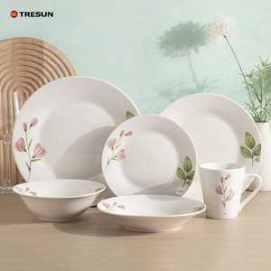 24 Piece Ceramic <b>Dinnerware</b> <b>Set</b> Plate Ceramic Porcelain <b>Dinnerware</b> <b>Set</b> Bowl Ceramic - Product Image 1