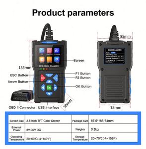 Lecteur de code OBD2 professionnel pour voiture, outil de diagnostic avec double système, écran LCD 12V pour les informations du moteur du véhicule universel, DTC, ECU - Product Image 4