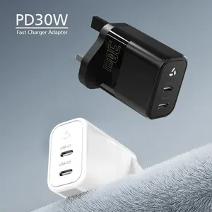 Schlussverkauf PD30W UK Stecker-Handyladegerät kostenloses Drucklogo UKCA Schnellladegerät für i Phone 14 plus 15 Pro