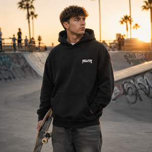 Sweat à capuche personnalisé avec logo imprimé en relief 3D, pour hommes et femmes, coupe ample, en molleton de coton épais, streetwear, OEM, faible MOQ, noir <span class=keywords><strong>Hellfire</strong></span> - Product Image 6