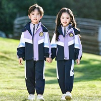 Uniformes scolaires personnalisés Uniformes de classe d'école primaire Ensembles de vestes imperméables trois pièces Vêtements de sport