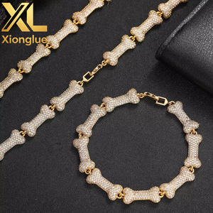 New Model Hip-Hop Bone BANGLES 10mm Full Zirconia Strand <b>Bracelet</b> <b>Copper</b> Alloy European-Style Trendy Brand Unisex Party - Product Image 5