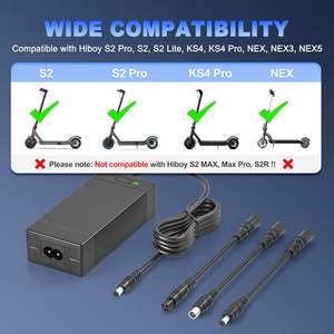 Chargeur de <span class=keywords><strong>scooter</strong></span> électrique 42V 2A compatible avec le <span class=keywords><strong>scooter</strong></span> <span class=keywords><strong>Hiboy</strong></span>, alimentation électrique - Product Image 2