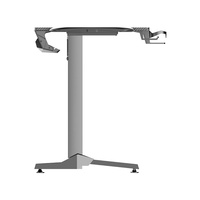 LED Light L Shape Extendable Steel Frame Height Adjustable Computer Gaming Desk with RGB Panel Shelf and Wooden Office Pc Desk