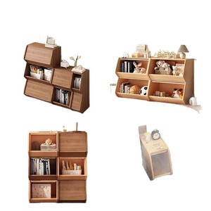 Stackable Storage <b>Cabinet</b> Modular Living Room Sofa Side Table Bedroom Bedside Table Large Capacity Toy Snack Organizer - Product Image 5