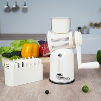 Multifunctionele duurzame roestvrijstalen handbediende groentesnijder met gegolfde mesjes, fruit-/groentesnijder en -schaaf