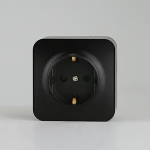 European Style Surface Mounted Electrical Double Socket Open Installation With Grounding Contact 16A