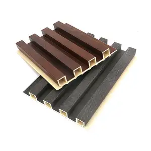 WPC PVC Wall Panel Wooden Grain Fluted Panel For Decoration Wpc Wall Panel Outdoor