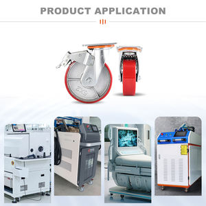 5 polegadas PU giro Universal Industrial resistente alta capacidade 350kg ferro fundido rodízio rodas com freio - Product Image 5