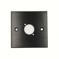 Plaque murale XLR 86 mm de type D à 1 port avec écrou de fixation, plaque murale XLR unidirectionnelle noire, façade en aluminium, plaque de prise 1 position