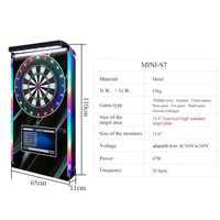 MINI-S7 Mini Machine de fléchettes électronique, 16 jeux, à monnayeur, éclairage LED, écran 15,6 pouces, qualité commerciale, pour bar, en alliage