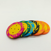 Jetons de poker vierges en plastique écologiques et durables, motif étoile, sans valeur nominale, avec espace pour autocollant personnalisé, multicolores, pour jeu de Mahjong et fête