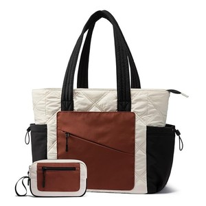 Bolso de Mano Tipo Satchel Unisex con Cierre, Acolchado, Forrado en Poliéster Suave y Resistente, Patrón de Diamantes, Bolsillos Dobles en Ambos Lados, Correa de Hombro Individual - Product Image 1