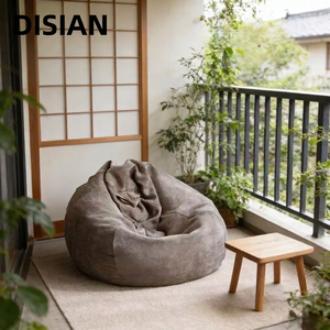 Disian Pouf en tissu moderne en forme de poire, Grand siège confortable pour enfants et adultes, Utilisation intérieure et extérieure - Product Image 4