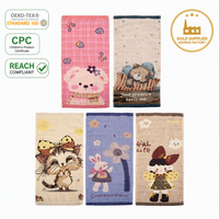Serviettes pour bébé en coton doux RTS, 4 couches, jacquard lavé, motif animal, serviettes pour les mains des tout-petits, absorbantes, séchage rapide, serviettes pour sécher les cheveux des bébés