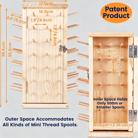 129 bobines (DIY) 360 °   Porte-fils rotatif en bois avec double porte pour la couture et le tressage de cheveux