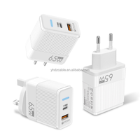 Nouveau chargeur PD33W 65W GAN Type C chargeur rapide 2 ports A + C avec adaptateur USB universel intelligent QC3.0 pour le chargement du téléphone portable