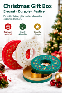 Caja de Regalo Redonda Circular para Presentaciones Navideñas, Diseño Multiusos, Tamaños Personalizados, Patrones y Logotipo para Regalos Minoristas - Product Image 4