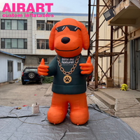 Mascotte de dessin animé chien gonflable, figurine de chien gonflable pour l'extérieur