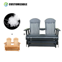 Chaise Adirondack inclinable MEISEN moderne en HDPE, décontractée pour la plage, la villa, la cour, extérieur, glissante, tandem, durable, imperméable