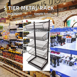 Estante de Exhibición de Metal de 5 Niveles con Recubrimiento en Polvo, Estante Promocional Independiente para Almacenamiento en Supermercados y Minoristas - Product Image 2