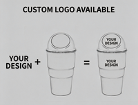 Cendrier de voiture mini en plastique écologique avec logo personnalisé, couvercle à poussoir portable pour véhicule