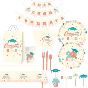 DAMAI Juego de Vajilla Desechable Personalizable para Fiesta de Graduación 2025 con Platos y Servilletas para Decoración de Fiestas de Graduación - Product Image 1