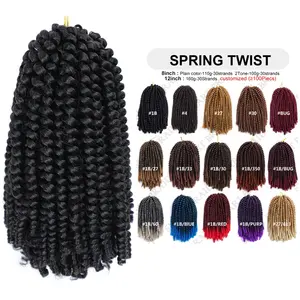China Wholesale Spring Twist Hair Crochet Braiding Hair Extension 8 Inch Long Synthetic Spring Passion Twist Hair Weft
