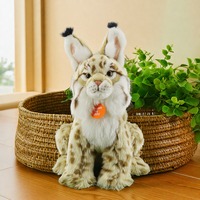 36cm26cm vente en gros réaliste Cub Lynx peluche animaux sauvages jouets poupées oreiller à collectionner pour les tout-petits pour les enfants