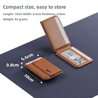 Porte-cartes magnétique pivotant personnalisé en usine avec protection RFID, étui en cuir PU pour cartes de visite, fixation pour téléphone