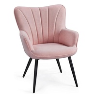 Moderne Fuzzy Boucle Gris Tissu Rétro Marron Faux Cuir Hôtel Réception Loisirs Canapé Côté Cuisine Salle À Manger Chaise Lot de 2