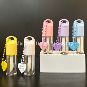ISMAN Tube de brillant à <span class=keywords><strong>lèvres</strong></span> transparent mignon avec porte-clés pour enfants, 4 ml, personnalisable, vide, avec grand applicateur - Product Image 4