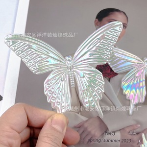 Iridescent 3D Butterfly Acrylic Hair <b>Clip</b> 12 Cm Diy Jewelry Accessories Party Decor Chaozhou <b>Spring</b> 2025 - Product Image 3
